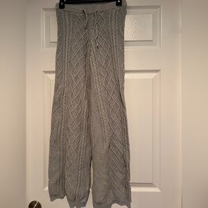 Edikted Gray Cable Knit Straight Leg Pants